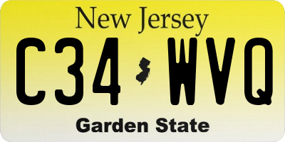 NJ license plate C34WVQ