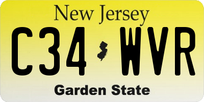 NJ license plate C34WVR