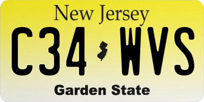 NJ license plate C34WVS