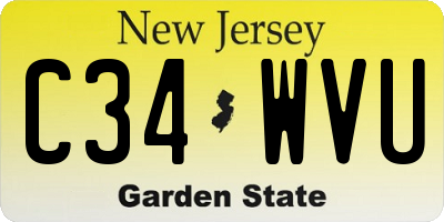 NJ license plate C34WVU