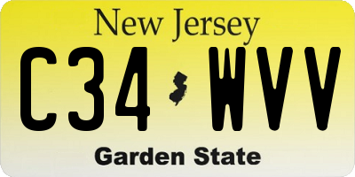 NJ license plate C34WVV