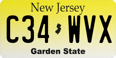 NJ license plate C34WVX