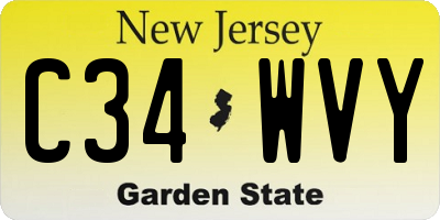 NJ license plate C34WVY