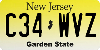 NJ license plate C34WVZ