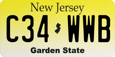 NJ license plate C34WWB