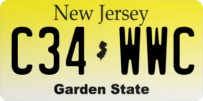 NJ license plate C34WWC