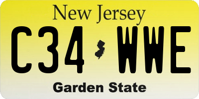 NJ license plate C34WWE