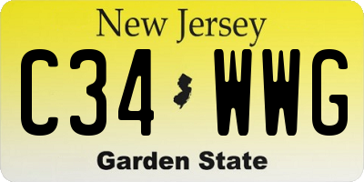 NJ license plate C34WWG