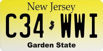 NJ license plate C34WWI