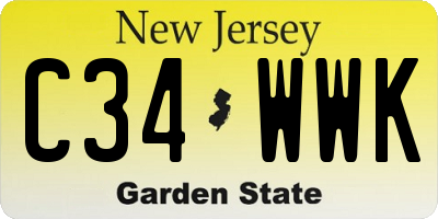 NJ license plate C34WWK