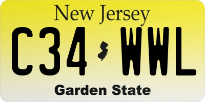 NJ license plate C34WWL