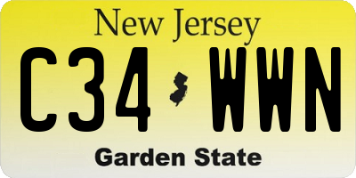 NJ license plate C34WWN