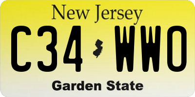 NJ license plate C34WWO