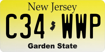 NJ license plate C34WWP