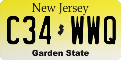 NJ license plate C34WWQ