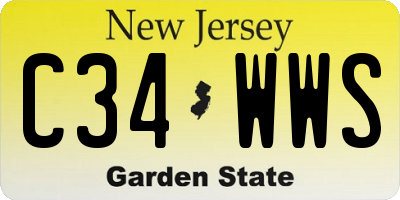 NJ license plate C34WWS