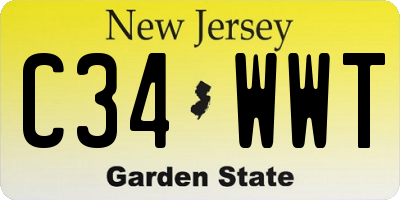 NJ license plate C34WWT