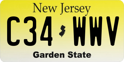 NJ license plate C34WWV