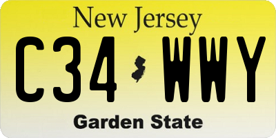 NJ license plate C34WWY