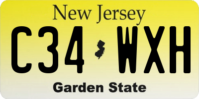 NJ license plate C34WXH