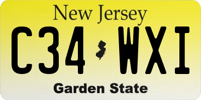 NJ license plate C34WXI