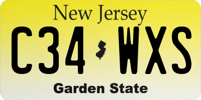 NJ license plate C34WXS