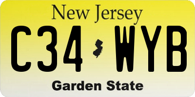 NJ license plate C34WYB