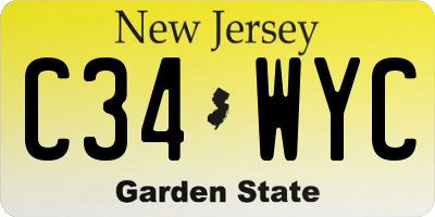 NJ license plate C34WYC
