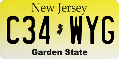 NJ license plate C34WYG