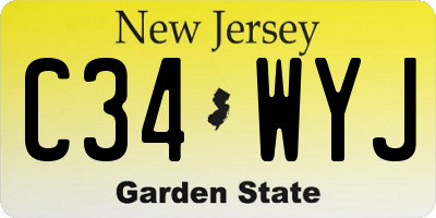 NJ license plate C34WYJ