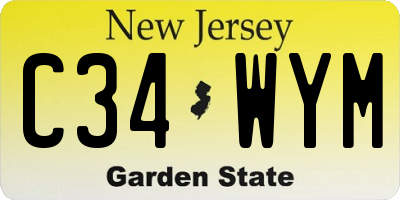 NJ license plate C34WYM