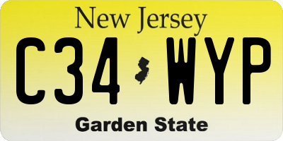 NJ license plate C34WYP