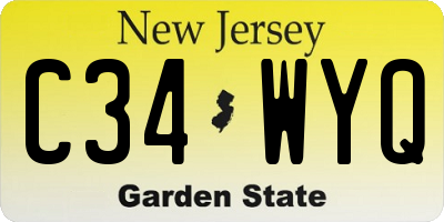 NJ license plate C34WYQ