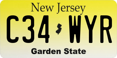 NJ license plate C34WYR