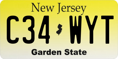 NJ license plate C34WYT