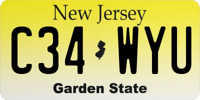 NJ license plate C34WYU