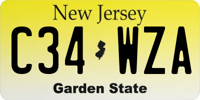NJ license plate C34WZA