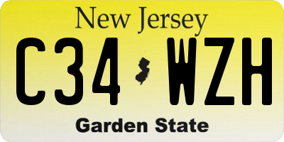 NJ license plate C34WZH