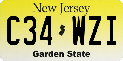 NJ license plate C34WZI