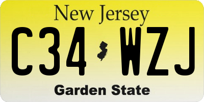 NJ license plate C34WZJ