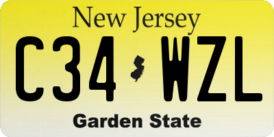 NJ license plate C34WZL