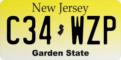 NJ license plate C34WZP