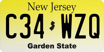 NJ license plate C34WZQ