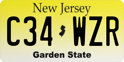 NJ license plate C34WZR