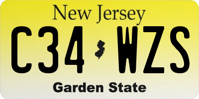 NJ license plate C34WZS