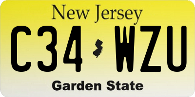 NJ license plate C34WZU