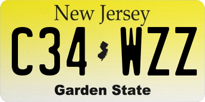 NJ license plate C34WZZ