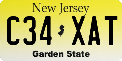 NJ license plate C34XAT