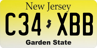 NJ license plate C34XBB