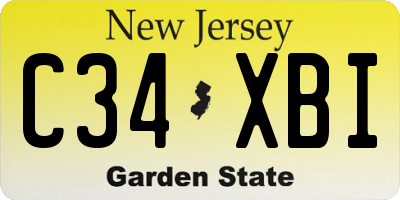 NJ license plate C34XBI